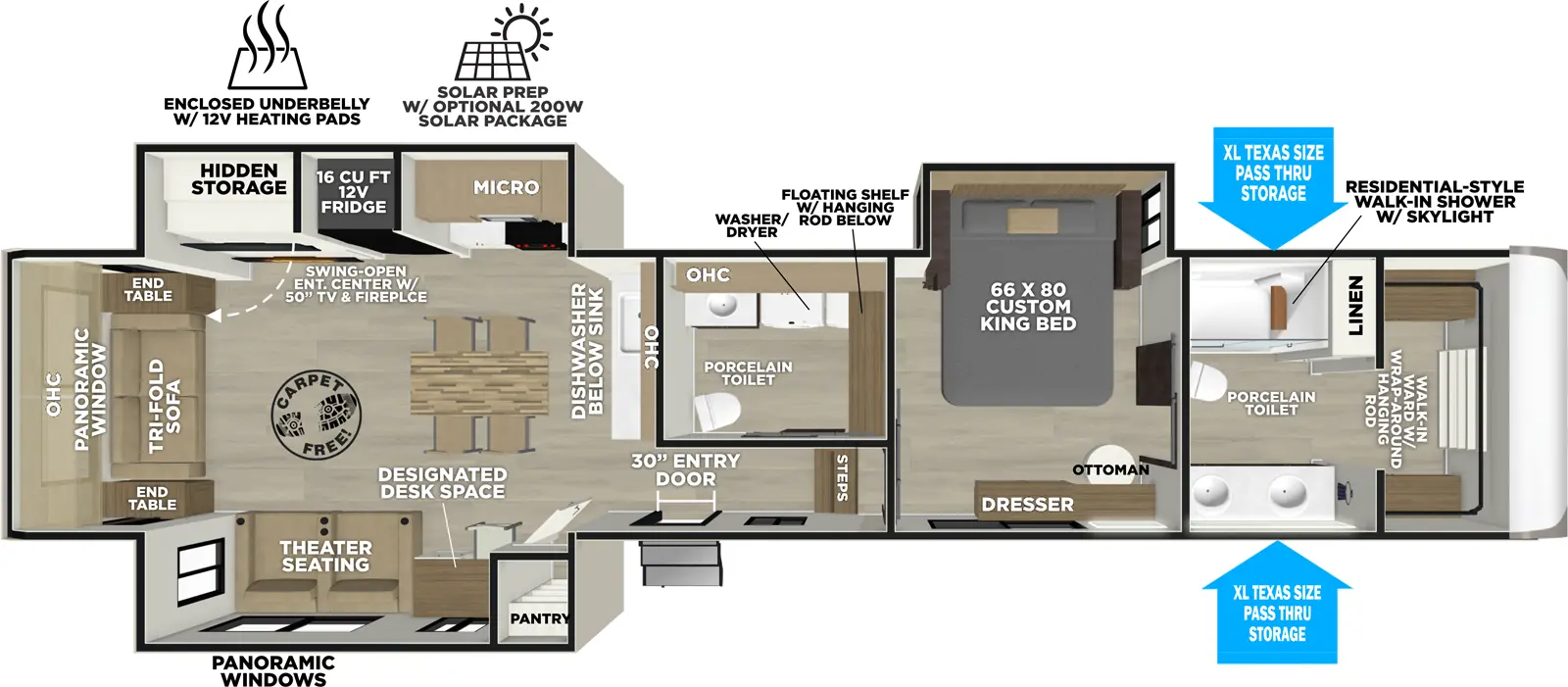 Heritage Glen Fifth Wheels 380WDR Floorplan